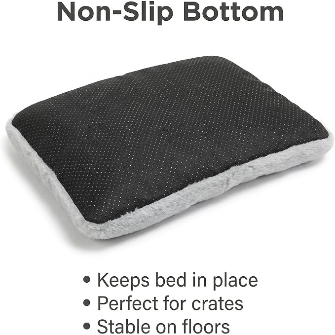 Dog Crate Bed 22x13,Washable Dog Crate Pad for Medium Dogs,Soft Kennel Bed Mattress with Non Slip Bottom,Light Grey