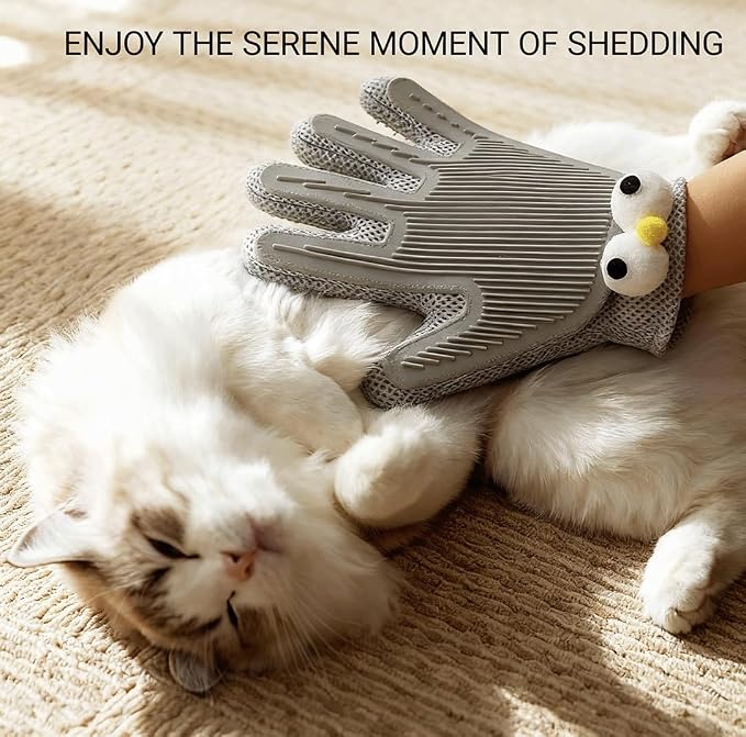 MEUOMIW - Pet Hair Remover Glove for Dogs & Cats - Deshedding Mitt & Grooming Brush - Gentle Massage Tool for Shedding Pets with Short or Long Fur - Bath Brush for Efficient Cleaning (one piece)