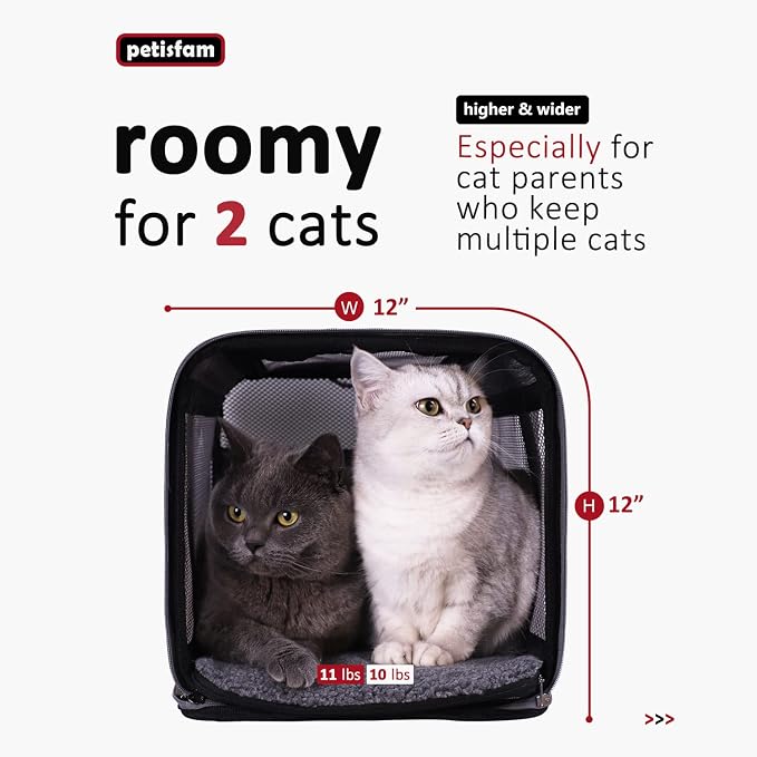Quick-in Pet Carrier for Cats. 360° Airy Mesh Windows Let Fur-Kids See You & Breath Easy, Reduce Travel Anxiety. Rip-Stop Fabric & Lockable Zips Hug Securely. Washable Pad. Adjustable Shoulder Strap