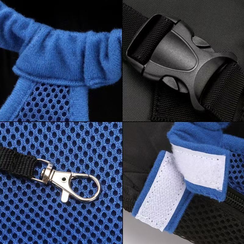 Pet Carrier Backpack, Adjustable Pet Front Cat Dog Carrier Backpack Travel Bag, Legs Out, Easy-Fit for Traveling Hiking Camping for Small Medium Big Dogs Cats Puppies (Blue, Medium)