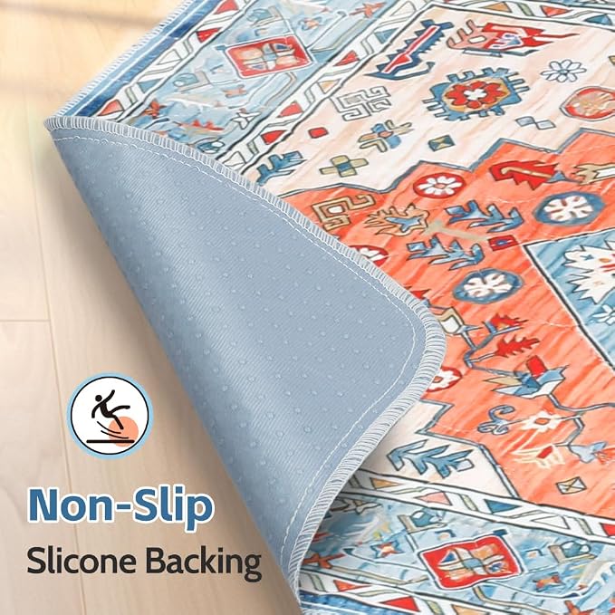 Washable Pee Pads for Dogs, 2 Pack Reusable Puppy Training Pads 48"x48" Super Absorbent Waterproof Dog Training Pads, Non-Slip Potty Pads, Whelping Pads Litter Mat Orange/Mix