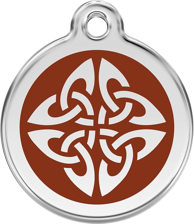 Red Dingo Personalized Tribal Arrows Pet ID Dog Tag (Small Brown)