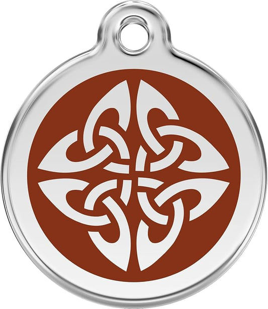 Red Dingo Personalized Tribal Arrows Pet ID Dog Tag (Large Brown)
