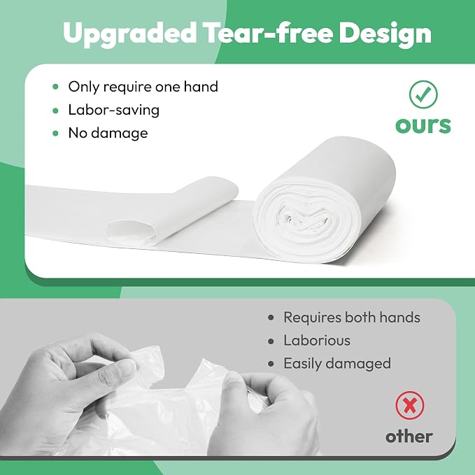 50 Pcs Waste Bags, Compatible with Litter Robot 4/5/3, Heavy Duty Cat Litter Trash Bags, Waterproof, White Replacement Litter Bags, 26.4" x 21.9"