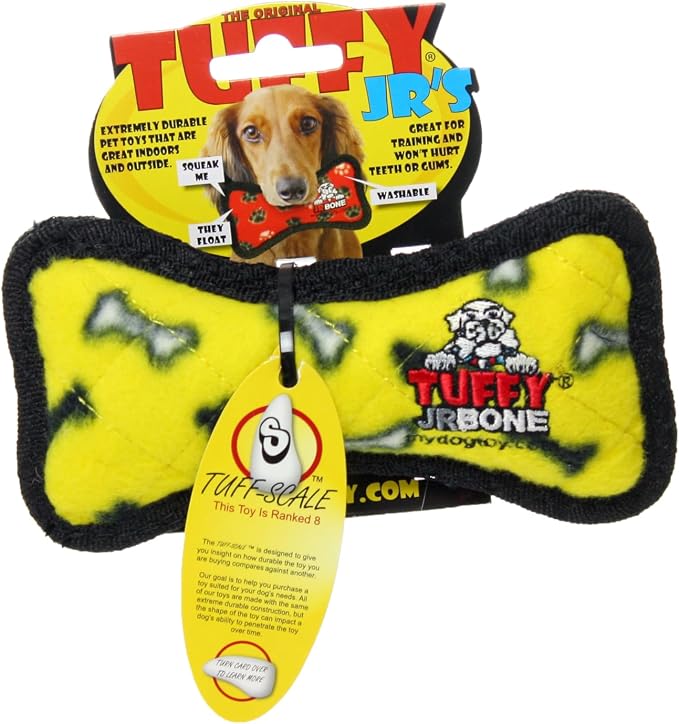 TUFFY® : 2 Pack Bone Dog Toy: Ultra Durable Plush Toy with Multiple Layers & Reinforced Seams, Washable and Floats, Original Construction