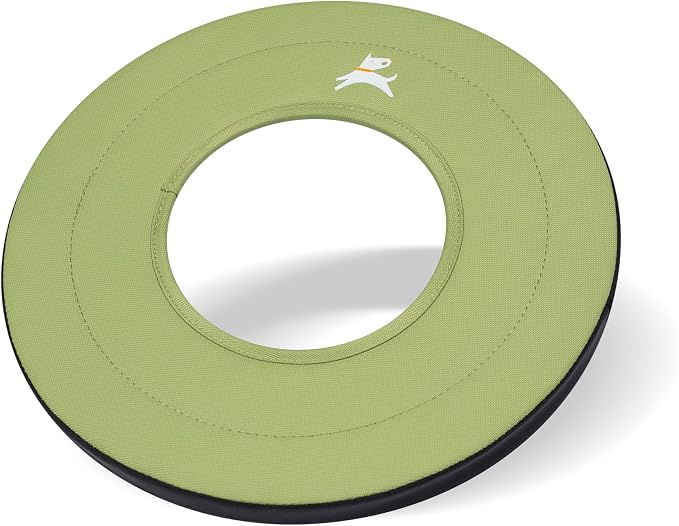 OllyDog Super Flyer Dog Flying Disc – Floating Fetch Toy for Water Play, Soft Eco-Friendly Recycled Fabric, Gentle on Teeth, 11" for Medium & Large Dogs (Palm, 11")