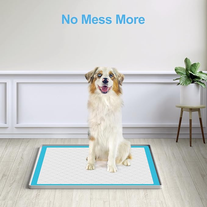 Filmicy Pee Pad Holder for Dogs,Silicone Dog Puppy Pad Holder, 24 x 24 No Spill Raised Lip High Edge,Portable, Leak-Proof Mat Holder for Dog Training Pads,Square Potty Trays for Home Floor Protection