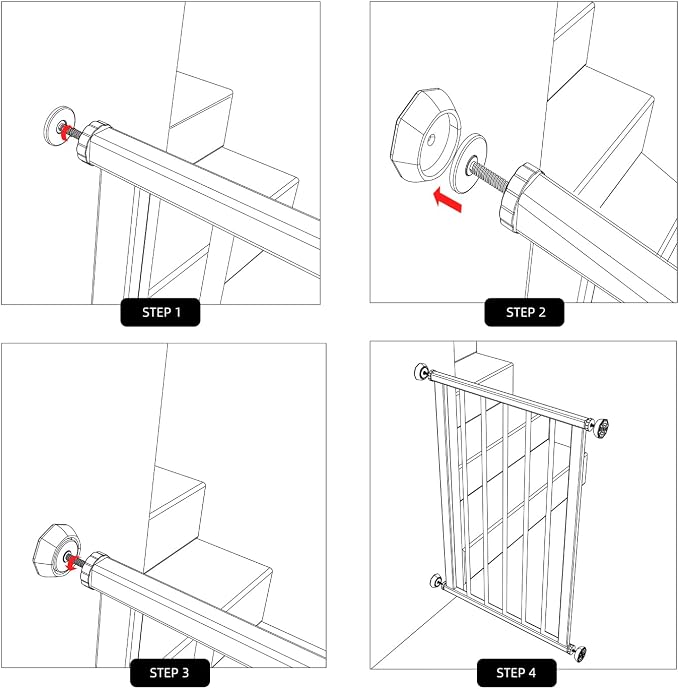ICERO Baby Gate Wall Protector - Protect Walls & Doorways from Pet & Dog Gates - Pressure Mounted Gates Work on Stairs - Gates Wall Cups - 8 Pack - White
