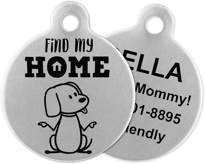 If It Barks - Engraved Pet ID Tags for Dogs - Personalized Stainless Steel Identification Tags - Custom Name Tag Attachment - Made in USA, Find My Home