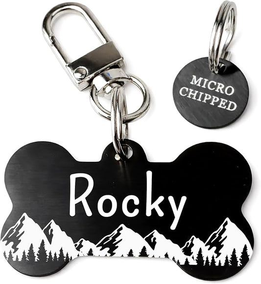 Ultra Joys Stainless Steel Pet ID Tag Dog Name Tags Personalized Front and Back Engraving, Customized Dog Tags and Cat Tags, Optional Engraved on Both Sides, Custom Your Own, Small