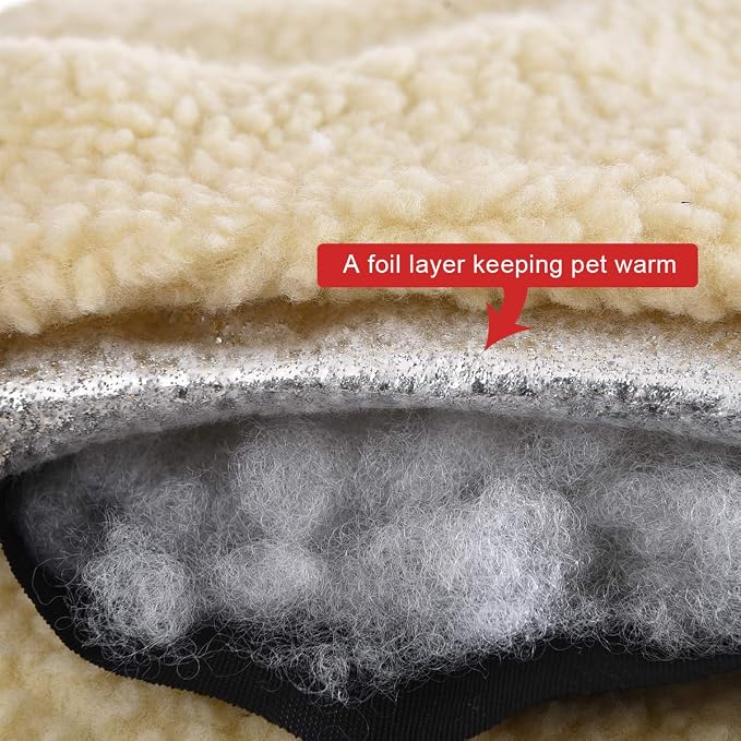 Amazon Basics Anti-Slip Self-Warming Pet Bed For Cat or Dog, Rectangle, Grey, 24"L x 20"W x 7"H