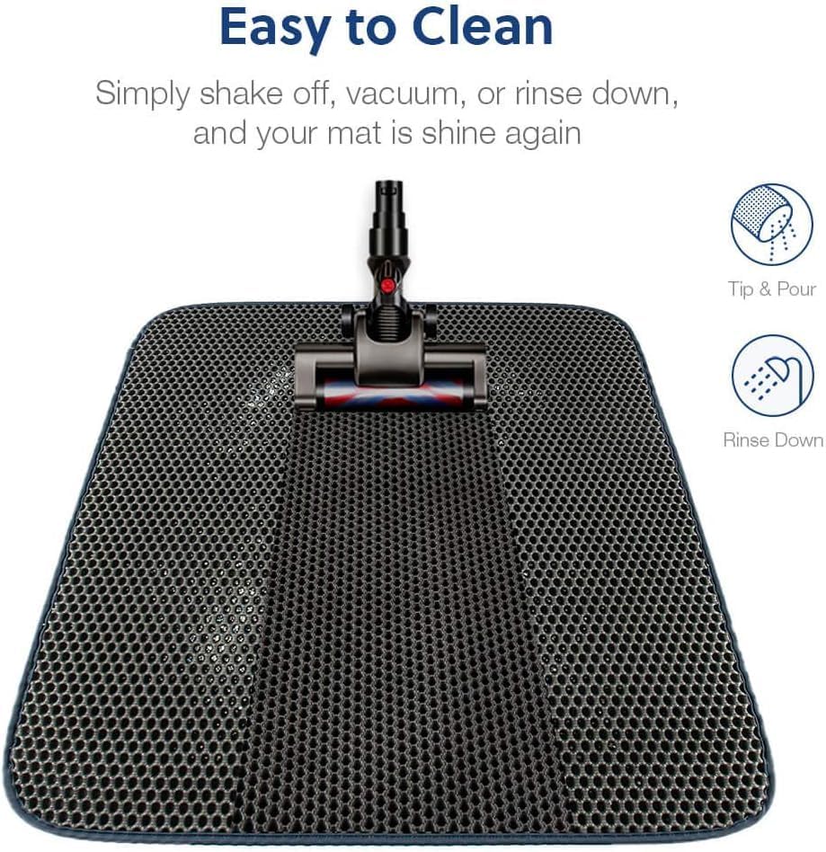 WePet Cat Litter Mat, Kitty Litter Trapping Mat, Honeycomb Double Layer Mats, No Phthalate, Urine Waterproof, Easy Clean, Scatter Control, Catcher Litter Tray Box Rug Carpet
