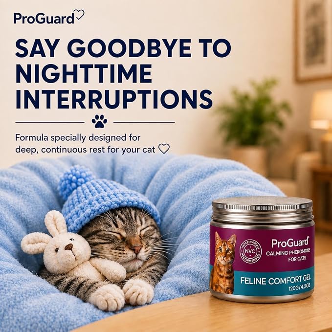 ProGuard® Cat Calming Diffuser Gel – Anti-Anxiety Pheromone Stress Relief for Cats & Kittens, Helps Reduce Stress-Related Behaviors, Drug-Free, No Electricity, 120 Days