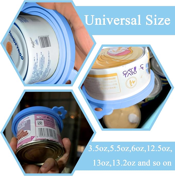 Original Canned Dog Food Storage Container | Silicone Can Cover Pet Food Sealer | BPA Free, Airtight, Dishwasher & Freezer Safe (2 Pcs Blue)