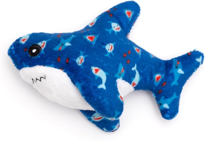 The Worthy Dog Chomp Plush Cat Toy – Soft Crinkle Catnip Toy with Organic Catnip for Interactive Play, Safe Non-Toxic Materials - Blue, One Size