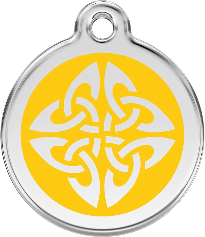 Red Dingo Personalized Tribal Arrows Pet ID Dog Tag (Small Yellow)