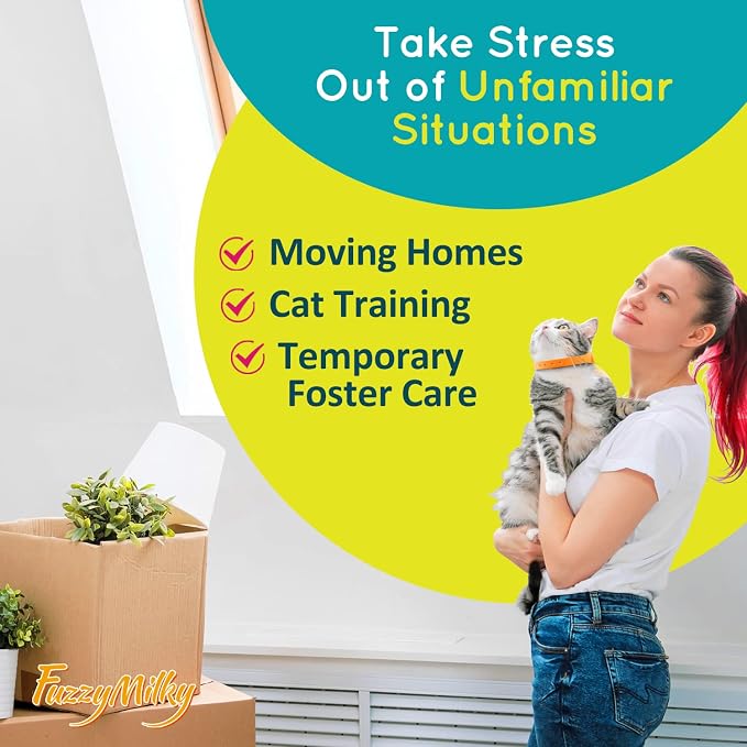 Calming Collar for Cats Cat Collar Infused with Synthetic Pheromones - Cat Pheromone Diffuser Necklace for Anxiety Relief, Travel, Keeping Kitty Quiet - 4 Weeks Supply Each Collar