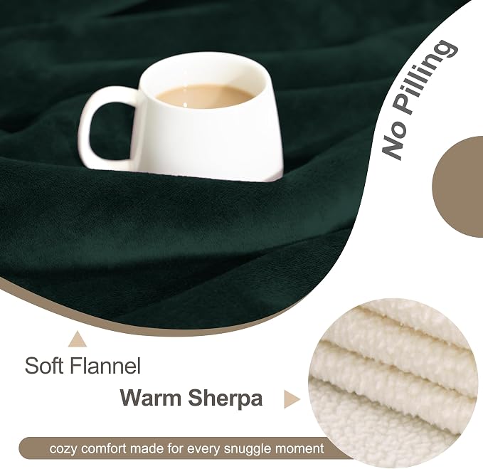 gogobunny Waterproof Bed Blanket, Reversible Sherpa Fleece Throw Blanket for Dog Puppy Cat, Furniture Cover Protects Bed Couch Sofa from Liquid Pee and Pet Fur (Forest Green, 30x40 inches)