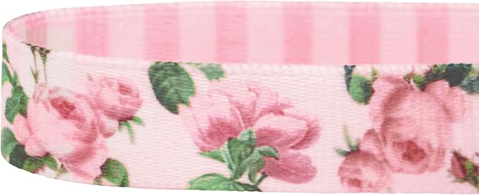 Blueberry Pet Pink Floral Dog Collar, Adjustable Large Size, Neck 18”-26”, Printed Pet Collar for Large Dogs