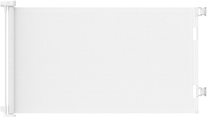 Upgrade 120 inch Retractable Baby Gates, EZIGO Extra Wide Baby Gate for Large Opening Extra Long Mesh Gate for Kids or Pet Dog Gate Child Safety Gate for Stairs Hallways Doorway Indoor Outdoor, White