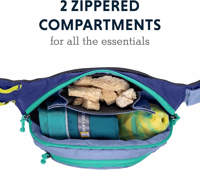 Ruffwear, Home Trail Hip Pack, Dog Walking Fanny Pack, River Rock Green | Crossbody with Adjustable Belt, Treat Pouch, Poop Bag Holder, Phone Pocket, Hands-Free for Training, Hiking, Running, Travel