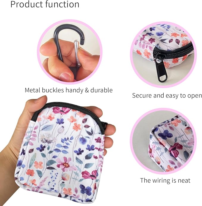 Dog Treat Pouch,Treat Pouches for Pet Training,Portable Snack Reward Dog Food Dispenser for Traveling or Outdoor Use，White Flower