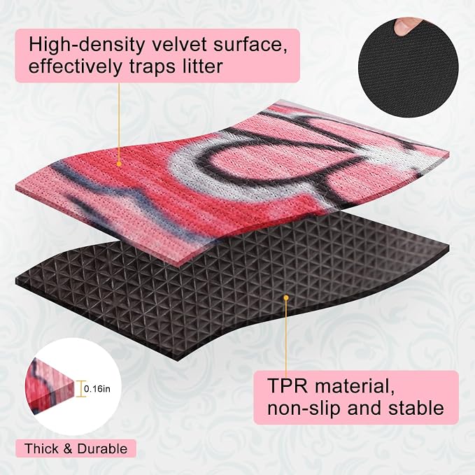 BEAUTYZOO Cat Litter Mat, 28" x 36" Large Litter Trapping Mat, Waterproof | Scatter Control, Absorbent Urine‑Proof, Soft On Paws, Non‑Slip, Machine Washable, For Indoor Cats & Kittens, Floor Use