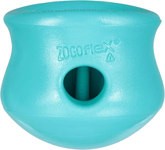 WEST PAW Zogoflex Toppl Interactive Treat Dispensing Puzzle Dog Toy for Mental Stimulation & Enrichment-Holds Kibble & Treats-Lickable, Freezable & Dishwasher Safe-Made in USA-Small-Teal