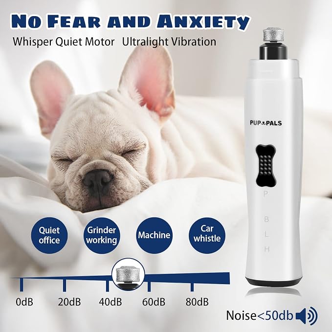 Dog Nail Grinder with 5 LED Shadow Free Light, Dog Nail Trimmer Protect Pet Paws from Over Grinding with 2 Speed Super Power Motor for Small, Medium and Large Dogs & Cats Paws Grooming