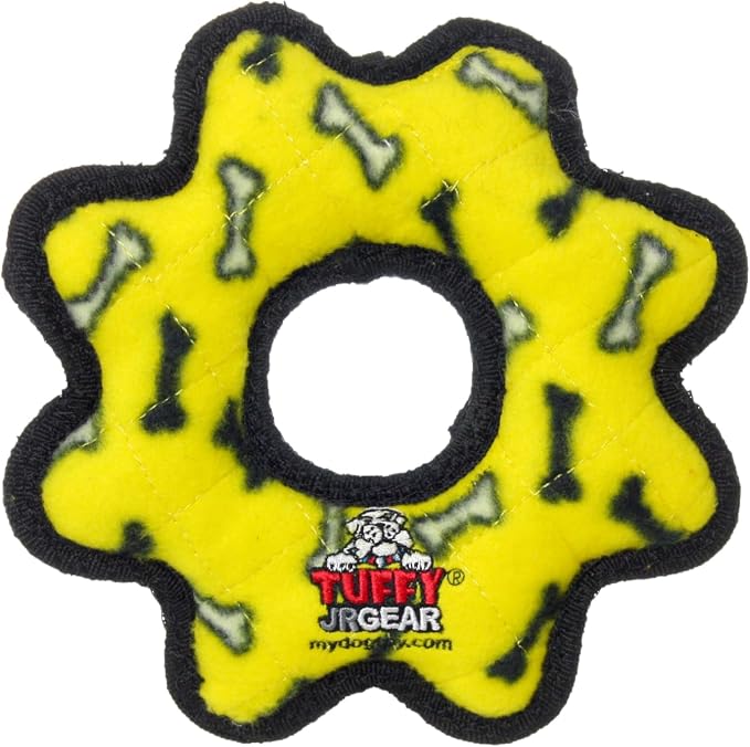 TUFFY® : Gear Ring Dog Toy: Ultra Durable Plush Toy with Multiple Layers & Reinforced Seams, Washable and Floats, Original Construction