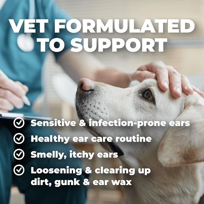 Dog Ear Cleaner – Gentle Pet Ear Wash for Routine Ear Hygiene For Dogs and Cats 8 oz