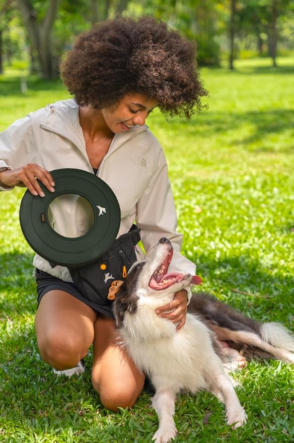 OllyDog Super Flyer Dog Flying Disc – Floating Fetch Toy for Water Play, Soft Eco-Friendly Recycled Fabric, Gentle on Teeth, 11" for Medium & Large Dogs (Winter Moss, 11")