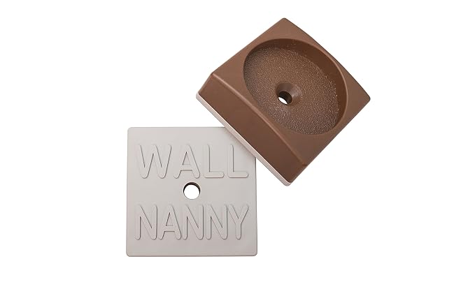 Wall Nanny Mini (4 Pack - Made in USA) Smallest Low-Profile Wall Protector for Baby Gates - Perfect in Doorways - Best Saver Cups Guard Trim & Paint for Child Dog Pet & Safety Pressure Gate (Brown)