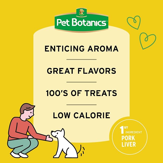 Pet Botanics Training Rewards Soft & Chewy, Bacon Flavor, 20 oz, 500 Treats | 20 oz. Pouch with 500 Treats Per Bag, High-Value Reward for Training, Pork Liver and Real Bacon