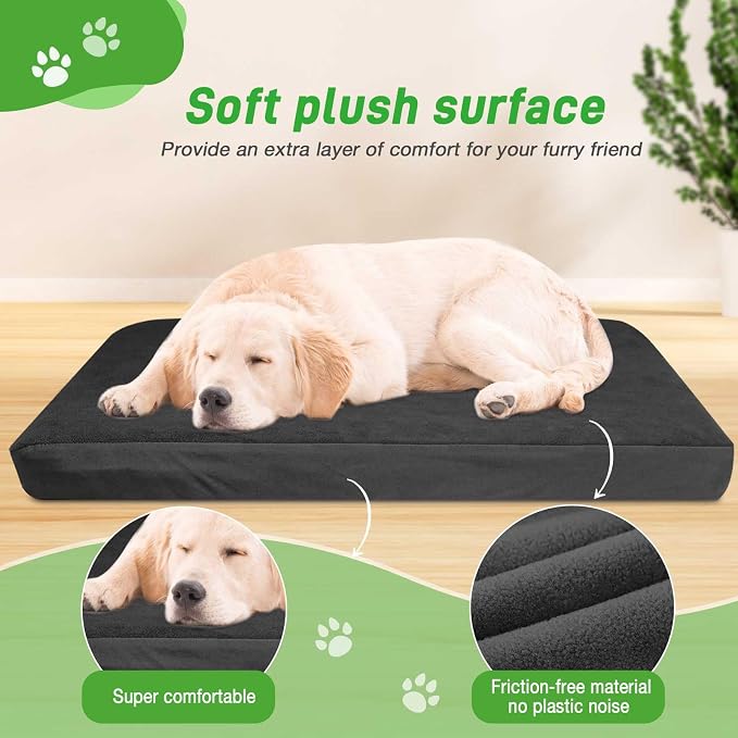Dog Bed Covers Replacement Washable 100% Waterproof Soft Dog Bed Sheet Black 2 Pack 36" x 23" S