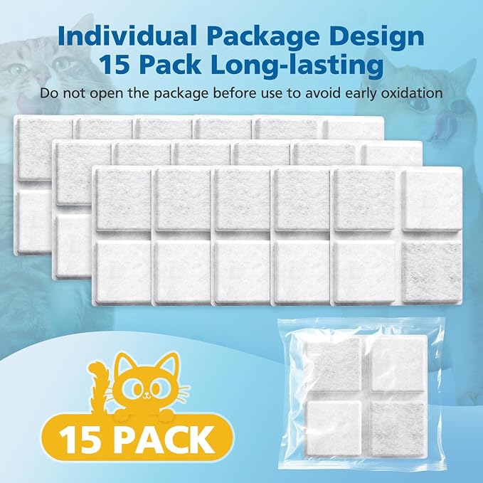 15 Pack Pet Food Desiccant Bags for Petlibro Automatic Cat dog Feeders, Keep Pet Food Dry and Fresh, for Model PLAF001, PLAF101, PLAF005, PLAF006, PLAF103, PLAF203