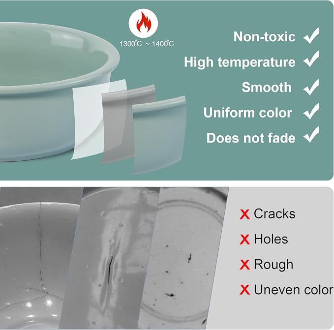 Ceramic Replacement Dog Bowl for Wordcam SS02 Model, 6.9"X2.6", Light Green | Food and Water Bowl Set, for Small Medium Cats, Pet Feeding Dishes for Dogs 20-35lbs, Thicker Ceramic, Anti-Skid, 28Oz/800ML