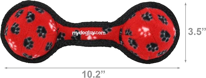 TUFFY® : 2 Ball Tug Dog Toy: Ultra Durable Plush Toy with Multiple Layers & Reinforced Seams, Washable and Floats, Original Construction