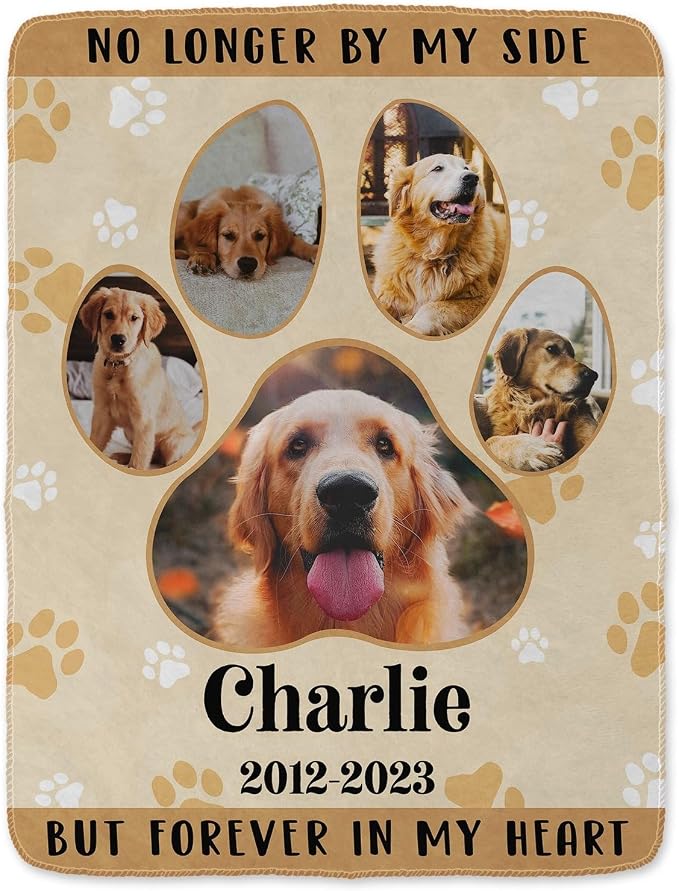 Pamaheart Custom Dog Face Blankets, Personalized Pet Photo Blanket, Fleece Dog Blankets, Customized Photo Throws, Dogs Dad Gifts, Pet Lover Gifts, Memorial Gift /31