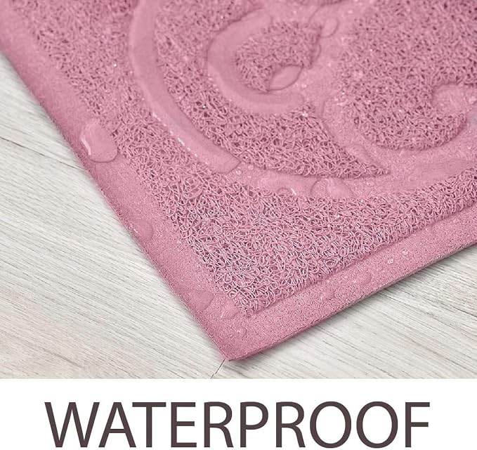 PetLike Cat Litter Box Mat, Thick Kitty Litter Trapping Mat, Durable,Waterproof &Washable with Non-Slip Backing, Soft on Kitty Paws and Easy to Clean, BPA Free