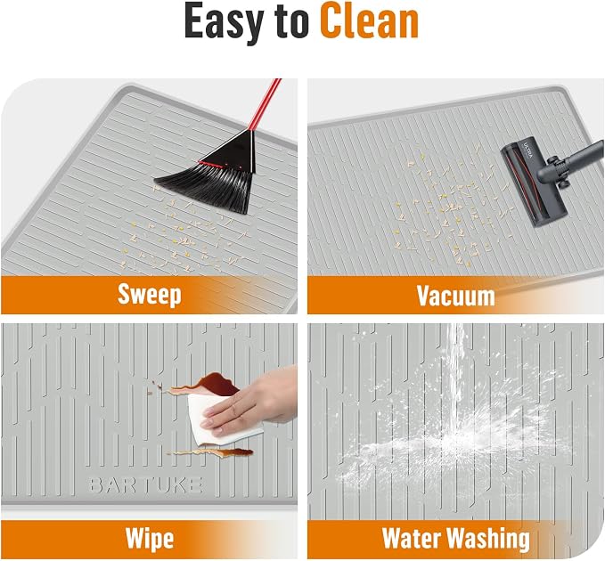 Silicone Cat Litter Box Mat 27"x 27" Extra Large Cat Rubber Mat | Cat Mat for Litter Box, Non-Slip, Waterproof Cat Litter Trapping Mat with Raised Edge, Kitty Litter Mat for Floor, Easy Clean