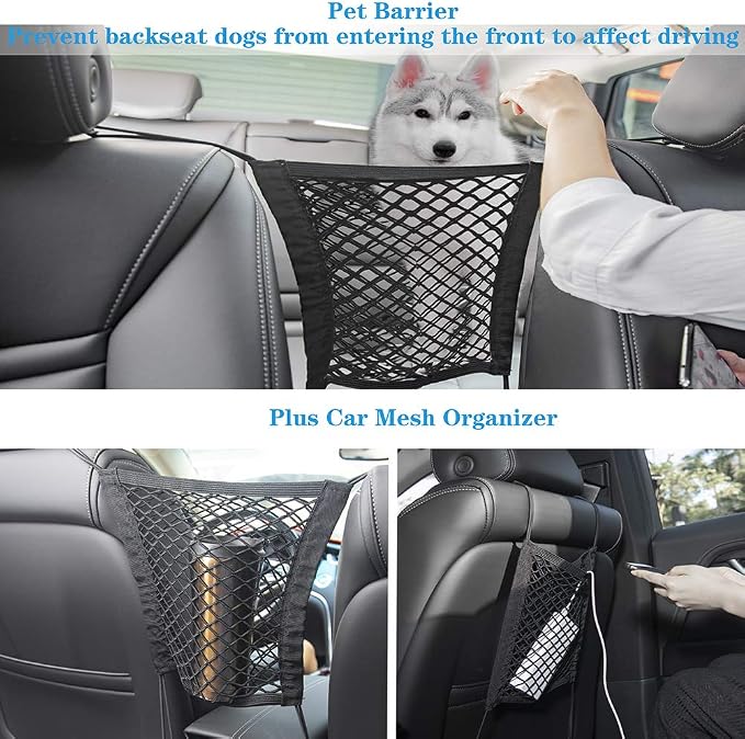 Bark Lover Dog Car Seat Cover for Back Seat,Armrest Compatible, Waterproof Backseat Protector, Nonslip Rear Seat Cover for Dogs & Kids, Universal Size Fits Cars Trucks SUVs(Black)