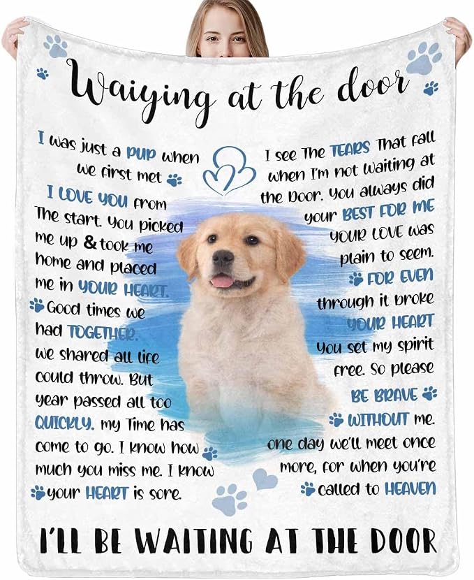 Artsadd Personalized Memorial Blanket with Pictures Pet Loss Sympathy Gift in Memory of Dog Cat Custom Photo Blanket