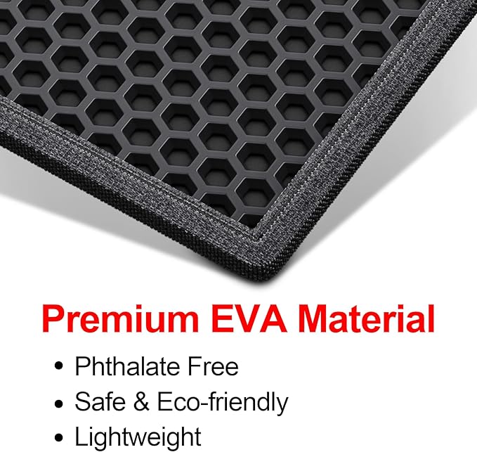 Waretary Cat Litter Mat, 47"x 36", Waterproof, Scatter Control, Black | Double Layer, Urine-Proof, Non-Slip, Durable, Easy to Clean, Paw-Friendly, Safe & Odorless, Fits Large Litter Boxes