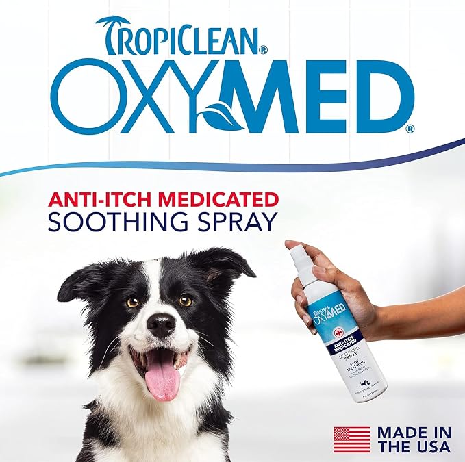 TropiClean OxyMed Hot Spot Treatment Spray for Dogs, Quick Relief, 8oz