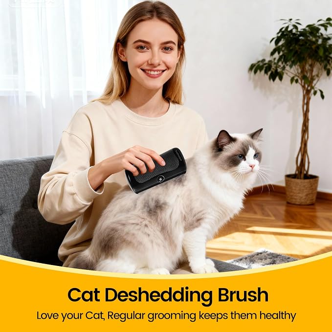 Dog Cat Deshedding Brush, Pet Hair Remover Grooming Cat Brush for Pet Short/Long Hair, Gentle Grooming Tool for Matted & Loose Hair for Dogs, Cats & Horses