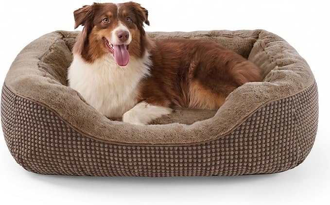 INVENHO Large Dog Beds Large Sized Dog, Washable Orthopedic Warming Soft Sleeping Durable with Anti-Slip Bottom