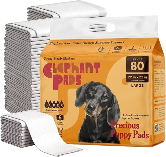 Quick-Drying & Super Absorbent Precious Puppy Pads, Leak-Proof & Unscented White Dog Pee Pads | Premium Potty Training Pads for Dogs (1, Large)