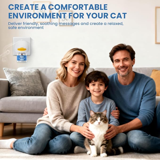 120 Days Cat Calming Pheromone Diffuser Kit, 1 Diffuser 3 Refill | 4 in 1 Multicat Calming Plug in, Relaxing Pheromone for Cat Relief Stress Anxiety Fighting Scratching, Odorless