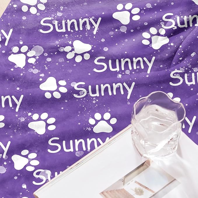Personalized Dog Blanket, Customized Pet Blankets with Name Picture, Throw Blanket for Small Medium Large Dog Puppy Cat